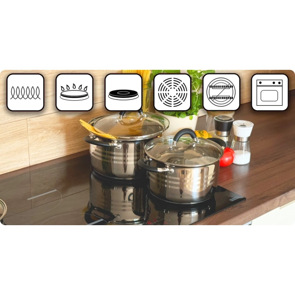 ZESTAW GARNKÓW ZE STALI NIERDZEWNEJ 12 ELE ZL-8332